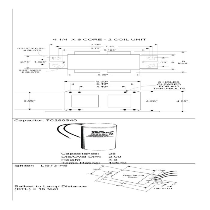 Advance 71A6452-001D 750 Watt Metal Halide Ballast Kit