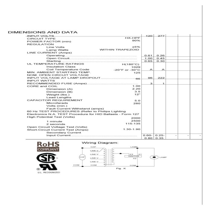 Advance 71A7801-001D 50 Watt High Pressure Sodium Ballast Kit