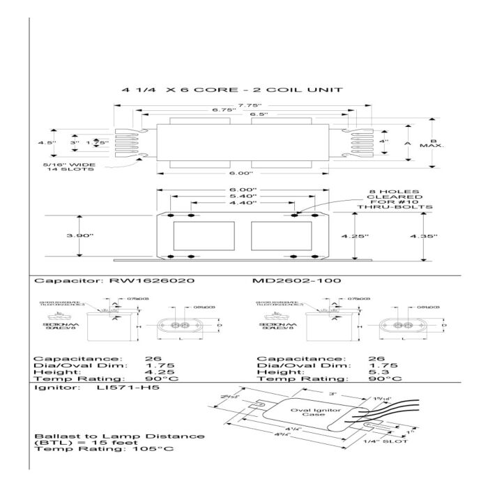 Advance 71A8753-001 1000 Watt High Pressure Sodium Ballast Kit