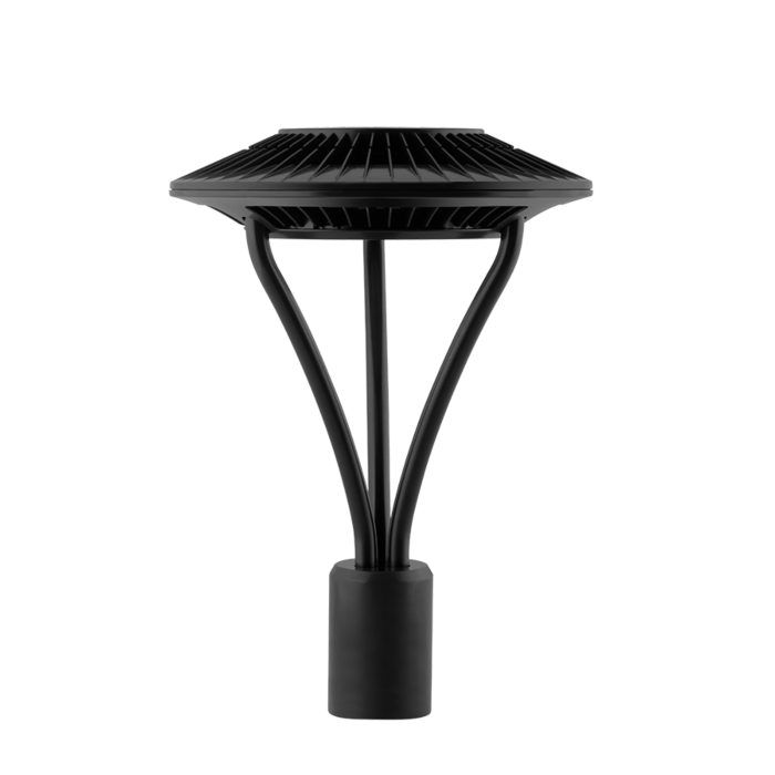 RAB Area Light Post Top 26W 4000K Neutral LED Type V Clear Lens Black