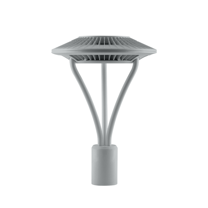 RAB Area Light Post Top 26W 5000K Cool LED Type V Clear Lens Gray