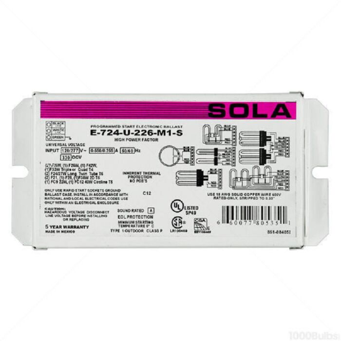 Sola E-724-U-226-M1-S 21/42W 120-277V CFL Ballast - THREE UNITS Remaining!!!