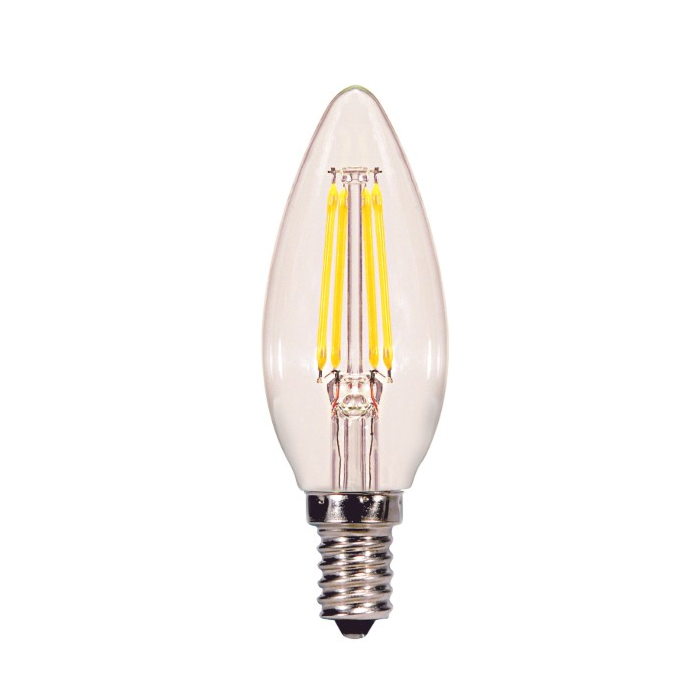 Satco S8839 LED C11 Bulb - 4W CTC/LED/40K/CL/120V