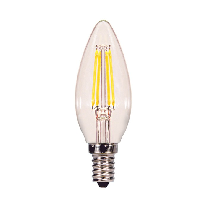 *DISCONTINUED* Satco S9877 LED B10 Bulb - 4W CTC/LED/27K/CL/90CRI
