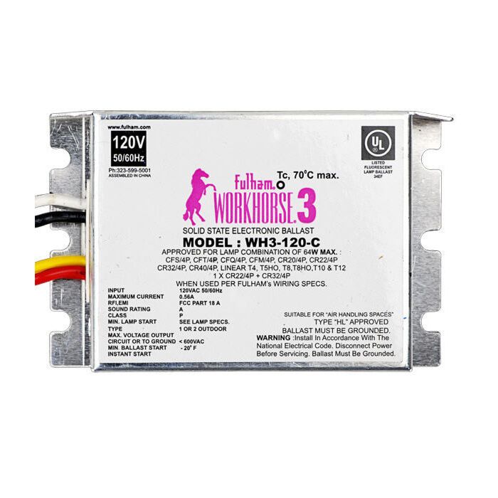 Fulham WorkHorse WH3-120-BLS Electronic Ballast - DISCONTINUED. SEE WH3-120-C as Possible Replacement