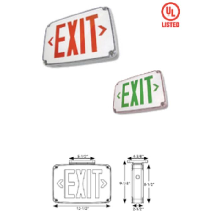 Westgate XT-WP-2RG-EM Wet Location Led Exit Double Face