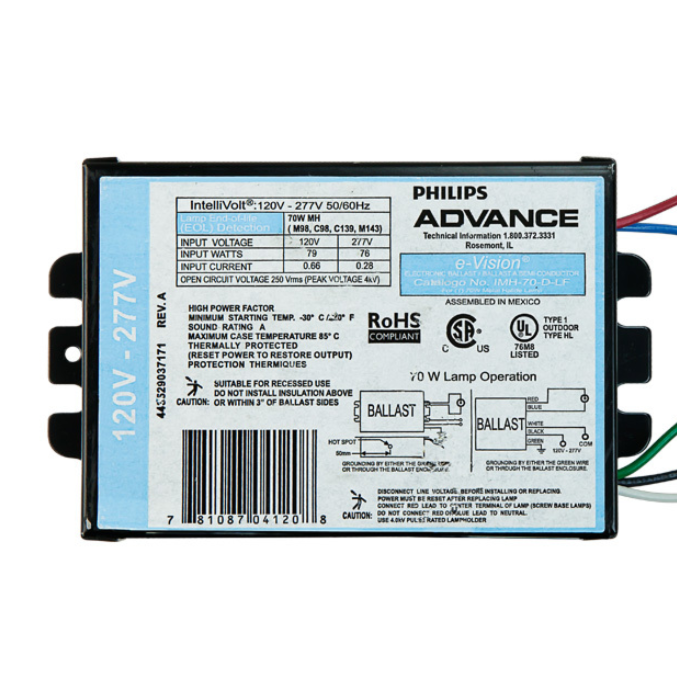 Philips Advance e-Vision IMH-70-D-LF 70 Watt Metal Halide Ballast