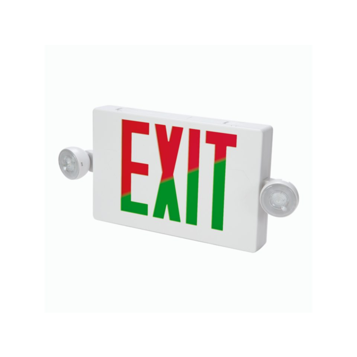 Sure-Lites APC7RG Combo Exit & Emergency Light, Red/Green Select, Nickel Cadmium Battery, White