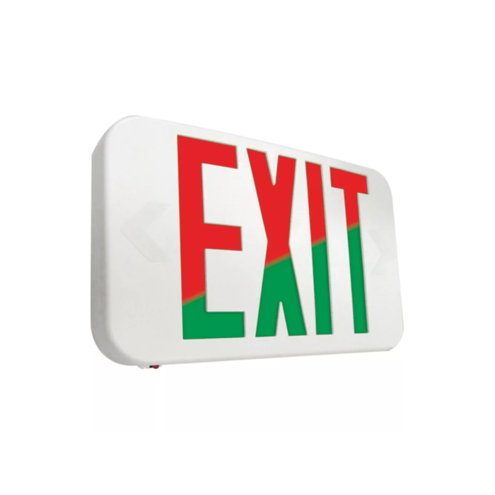 Sure-Lites APX7RG APXRG Series Exit Sign, Nickel Cadmium battery, Universal, Field Selectable Red or Green, White