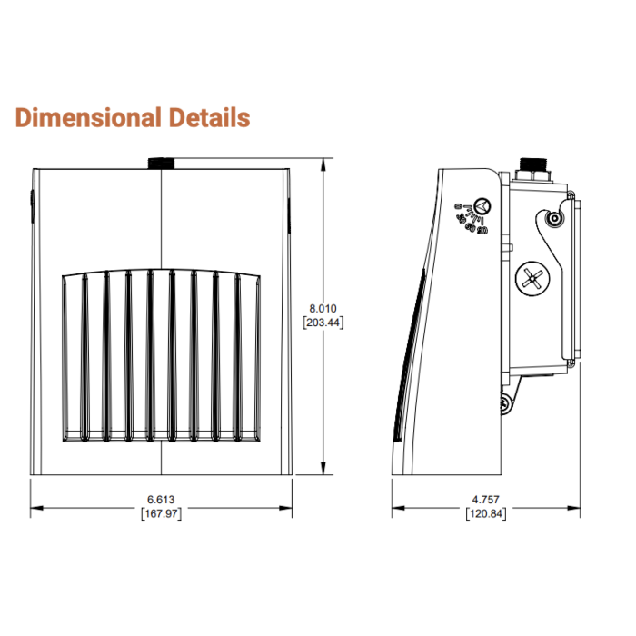 Lumark ASWPLED1S Sm LED Wall Pack, Selectable Lumens, CCT & Dusk-to-Dawn via Button-type photocontrol