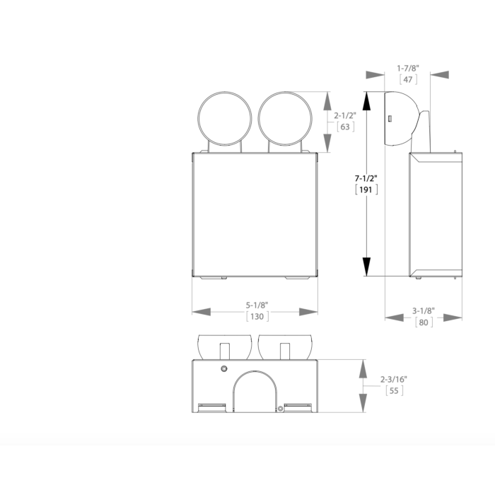 Atlite ATLEMINI-2H Steel Emergency Light, 2 Heads