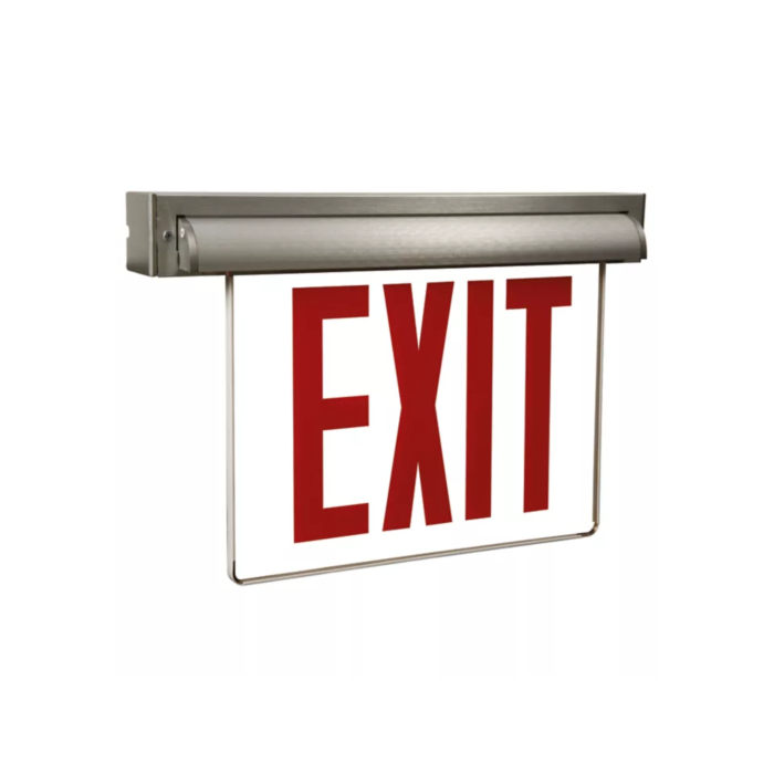 Atlite AUXSSD AUX Series Edge-Lit Exit Sign NY Universal Edge Lit, Self powered, Silver, SD