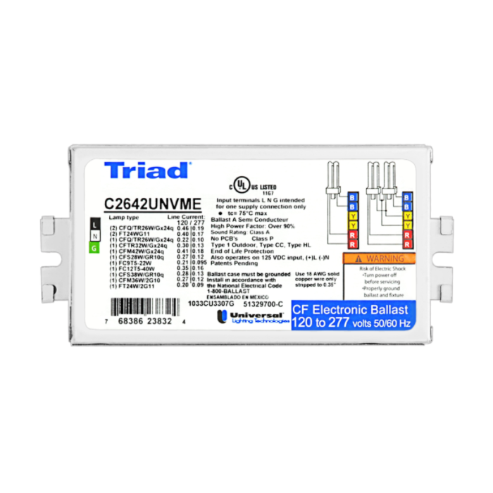 Universal Triad C2642UNVME Electronic Compact Fluorescent (CFL) Ballast Only (NON-Kit) - *DISCONTINUED*