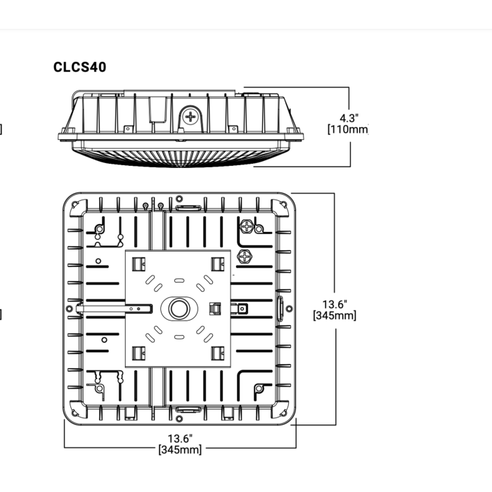 Lumark CLCS40S Large LED Canopy Selectable CCT & Lumens