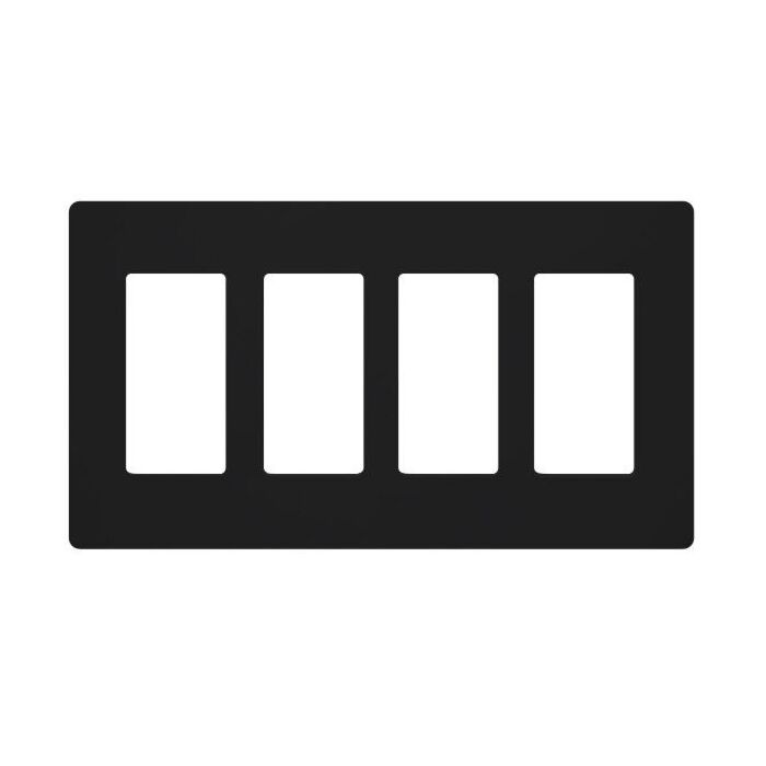 Lutron Claro 4 Gang Wallplate Black