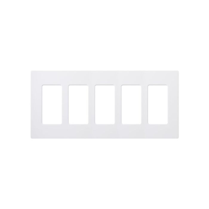 Lutron Claro 5 Gang Wallplate White