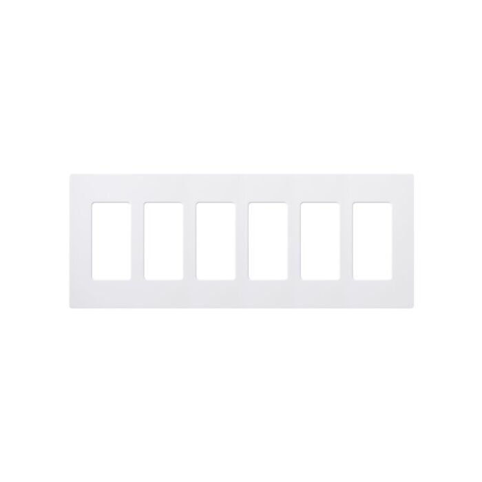 Lutron Claro 6 Gang Wallplate White