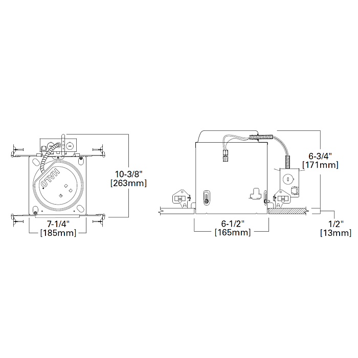 Halo E750ICAT 6" LED New Construction (No Socket) Housing