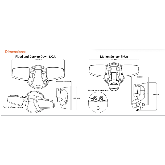 Halo ESF2A4DB Twin Head Floodlight, D2D, 2,300 Lm, Bronze