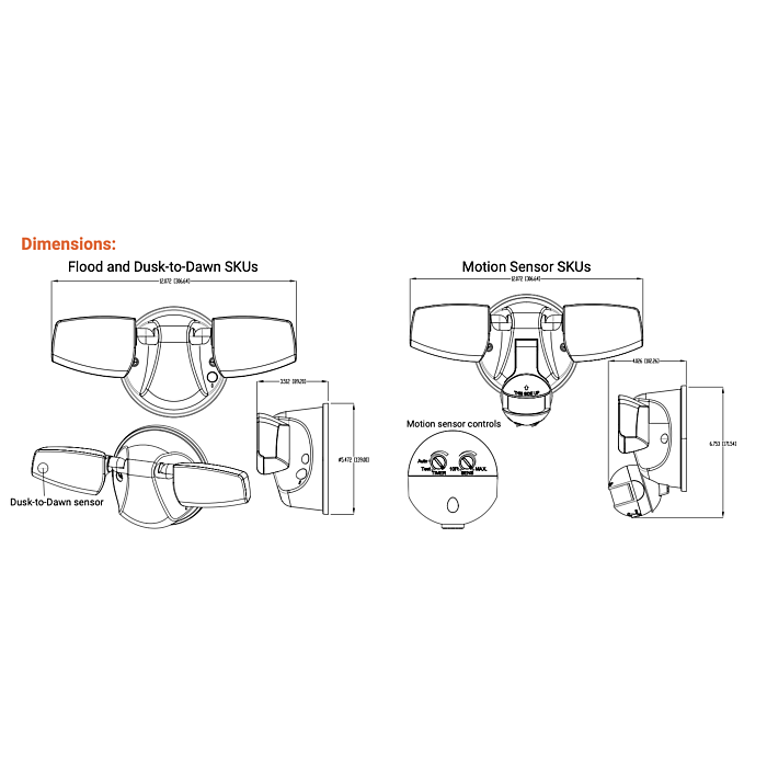 Halo ESF2A4MB Twin Head Floodlight, Motion, 2,300 Lumens