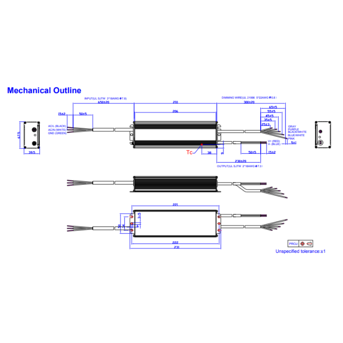 EUD-200S560DTA Inventronics 200W Constant Current LED Driver