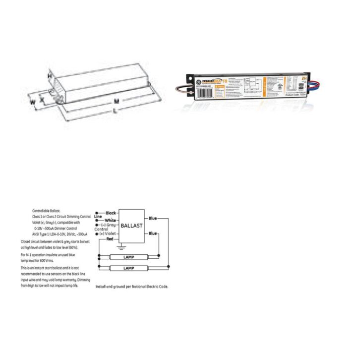 GE UltraMax GE232MAX90-V60 - 73234 T8 Dimming Ballast - Limited Supply