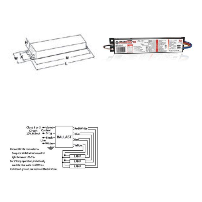 GE UltraStart GE332MVPS-N-V03 - 75381 T8 Dimming Ballast