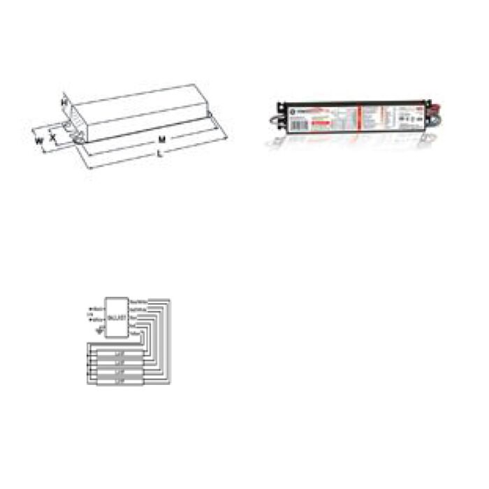 GE UltraStart GE432PS347-N - 62725 T8 Fluorescent Ballast
