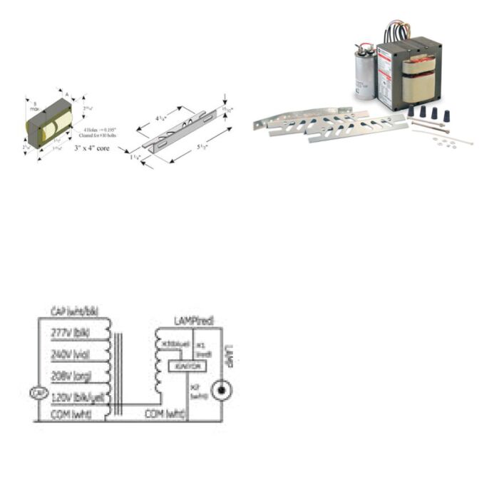 GE GEM100MLTLA3D-5  QUAD 100 Watt Pulse Metal Halide Ballast Kit
