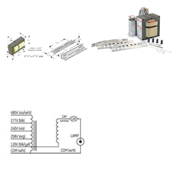 GE GEM400ML5AA4-5 (72300) 400 Watt Metal Halide Ballast Kit
