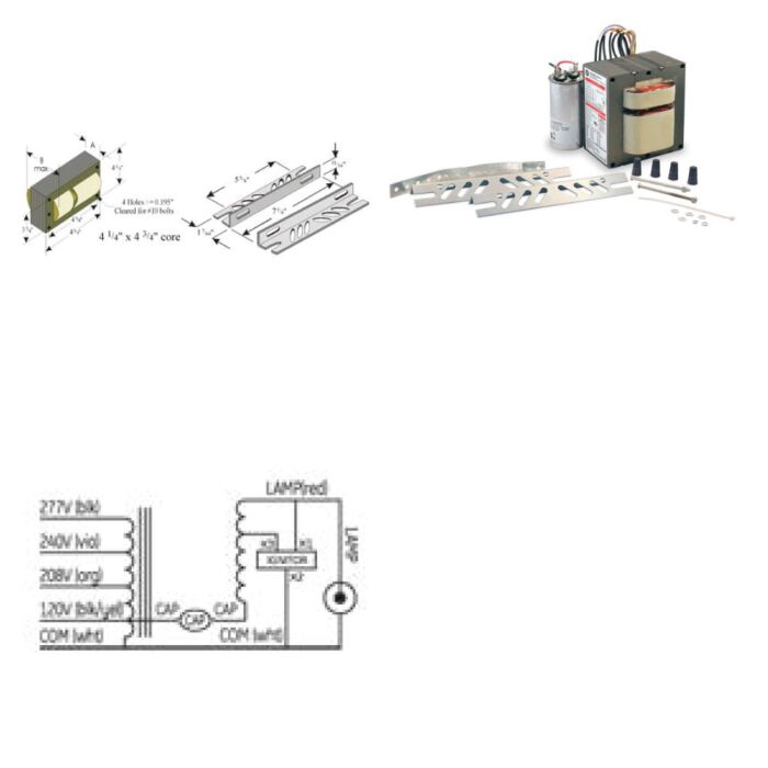 GE GEP250MLTAC4-5   QUAD 250 Watt Pulse Metal Halide Ballast Kit