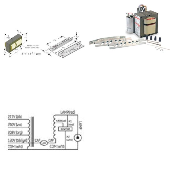 GE GEP320MLTAC4-5   QUAD 320 Watt Pulse Metal Halide Ballast Kit