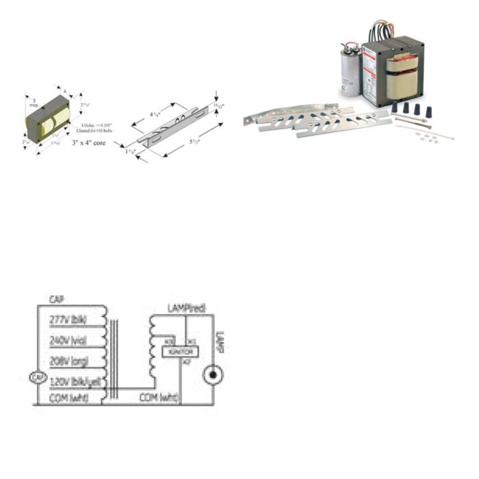 GE GES50MLTLA3D-5   QUAD 50 Watt High Pressure Sodium Ballast Kit