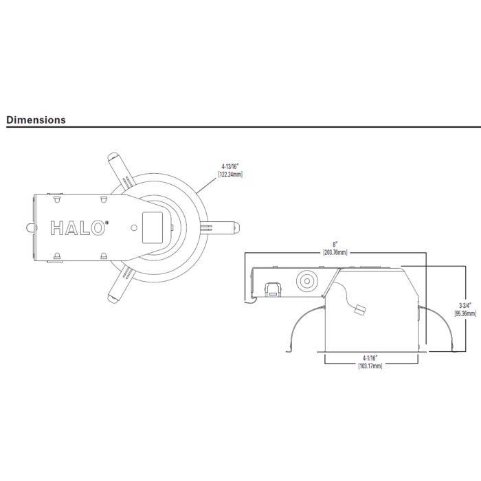 Halo H245RICAT 4” LED Ultra-Shallow Remodel (No Socket) Housing, 15W