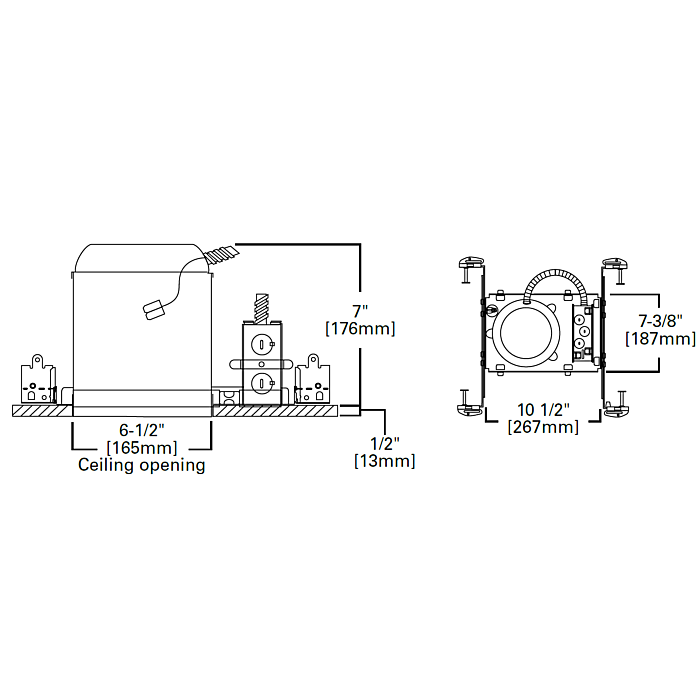 Halo H750ICAT 6” LED New Construction (No Socket) Housing, 20W