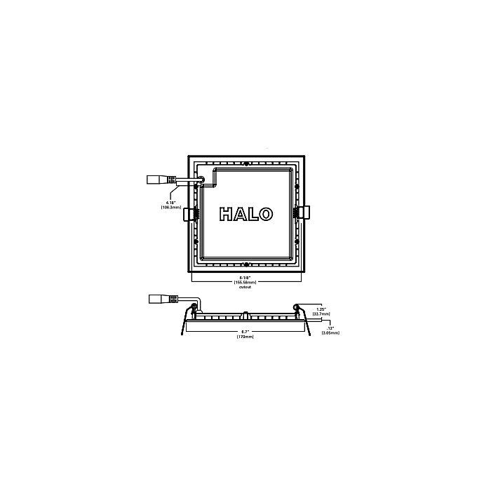 Halo HLB6S099FS1EMWR 6" Downlight, Square