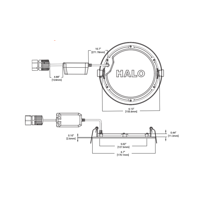 Halo HLBQL6099FS1E-4PK Kit: (1) Remote Power Supply & 35-ft of cable + (4) 6" HLBQL Fixtures