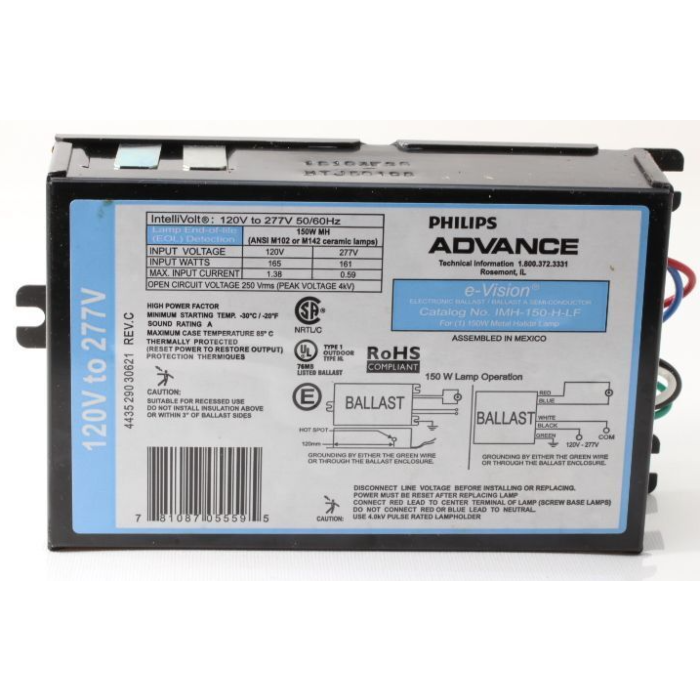 Advance e-Vision IMH-150-H-LF Watt Metal Halide Ballast 