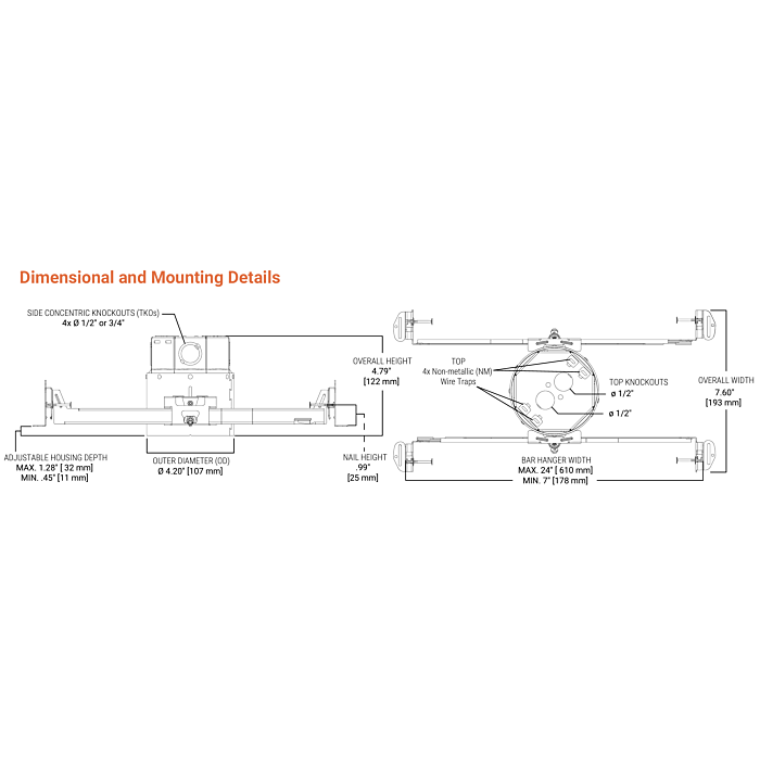 Halo JB4FR2 4” New Construction Junction Box Housing
