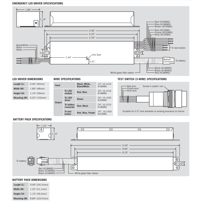 KT-EMRG-LED-12C-1200-K1-IP Keystone 12W Constant Power Emergency LED Driver Back-Up Kit