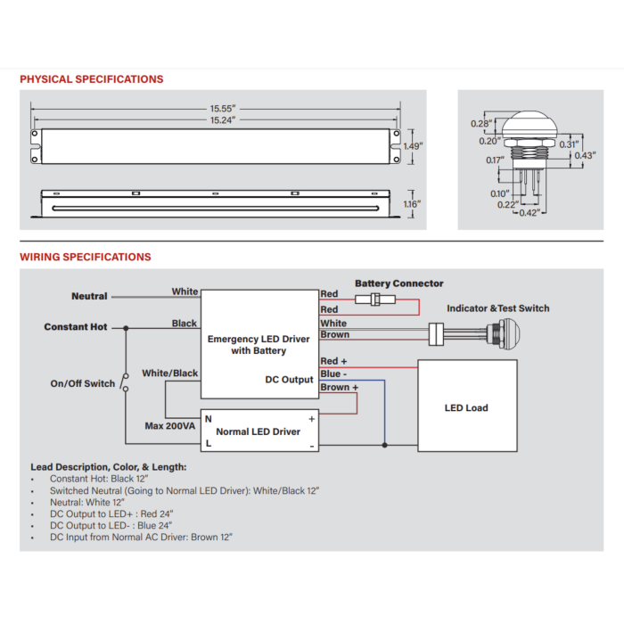 KT-EMRG-LED-14C-1400-EN Keystone 14W Constant Wattage Emergency LED Driver