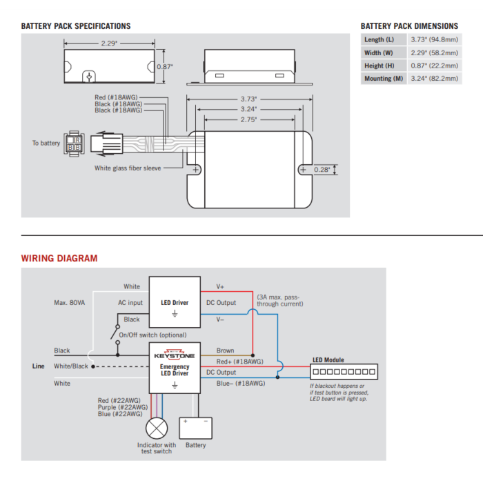 KT-EMRG-LED-5C-500 Keystone 5W Constant Power Emergency LED Driver