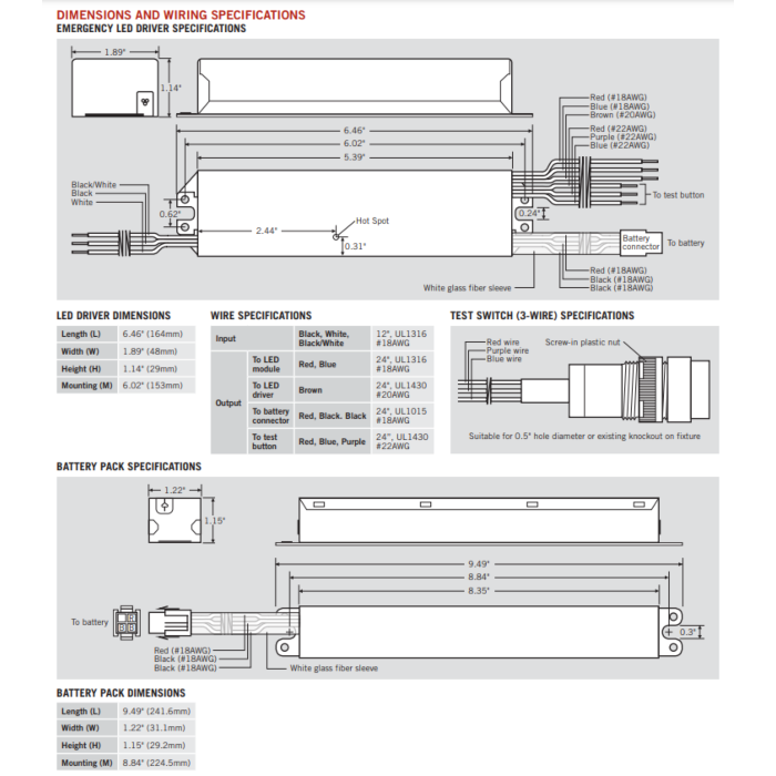 KT-EMRG-LED-9C-900-2 Keystone 9W Constant Power Emergency LED Driver