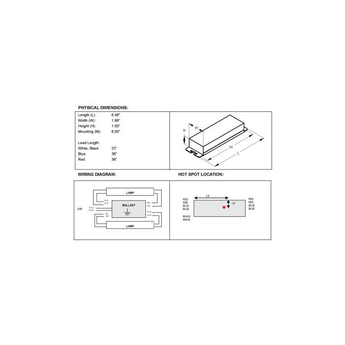 Keystone KTEB-240-1-TP 120V T8/T12 Electronic Fluorescent Ballast