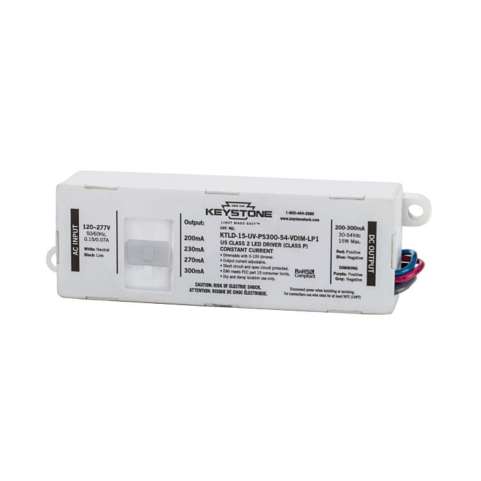 KTLD-15-UV-PS300-54-VDIM-LP1 Keystone Power Selectable 15w Constant Current LED Driver
