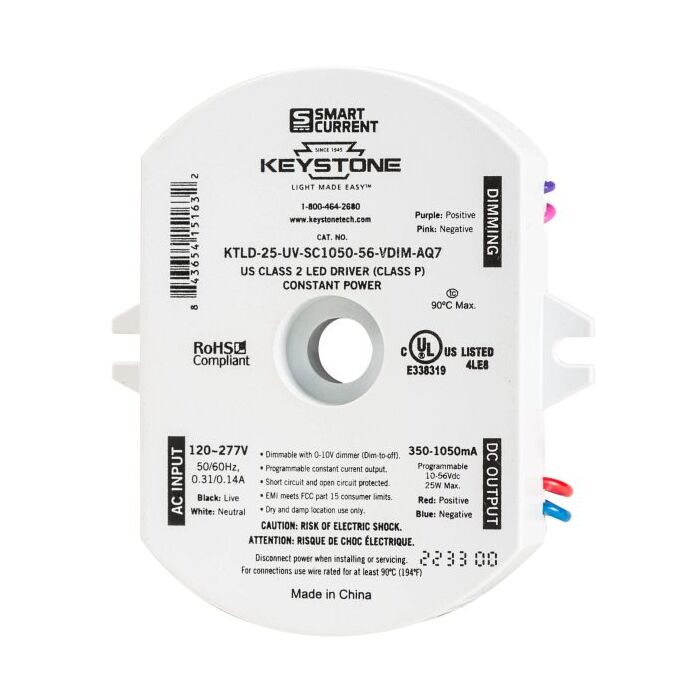 KTLD-25-UV-SC1050-56-VDIM-AQ7 Keystone SmartCurrent 25w Constant Current LED Driver