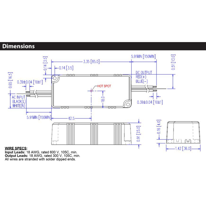 LED12W-12 Thomas Research Products 12W Constant Voltage LED Driver