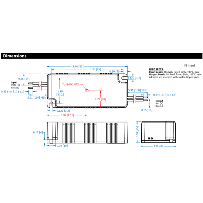 LED20W-24 Thomas Research Products 20W Constant Voltage LED Driver