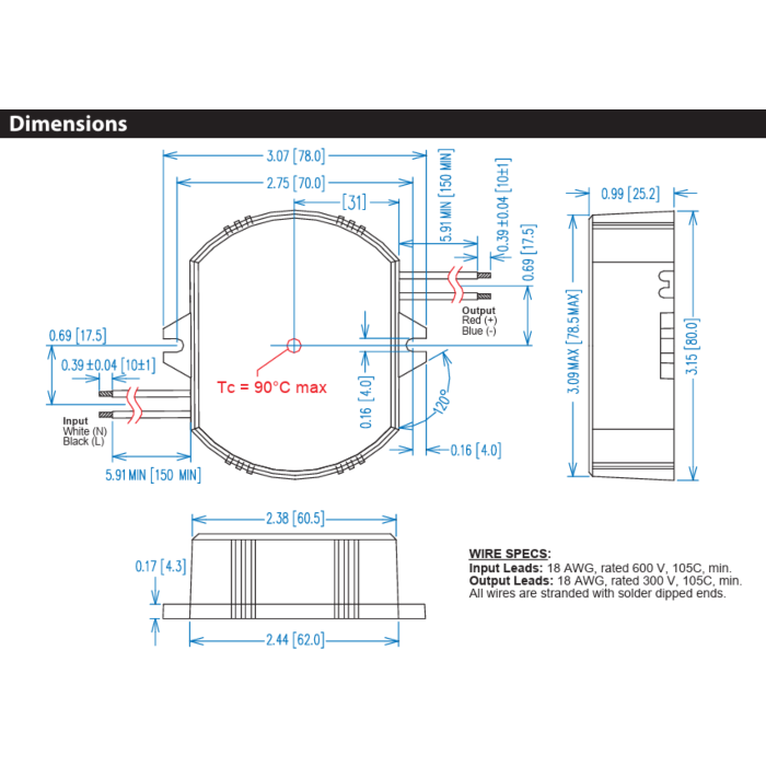 LED25W-24 Thomas Research Products 25W Constant Voltage LED Driver
