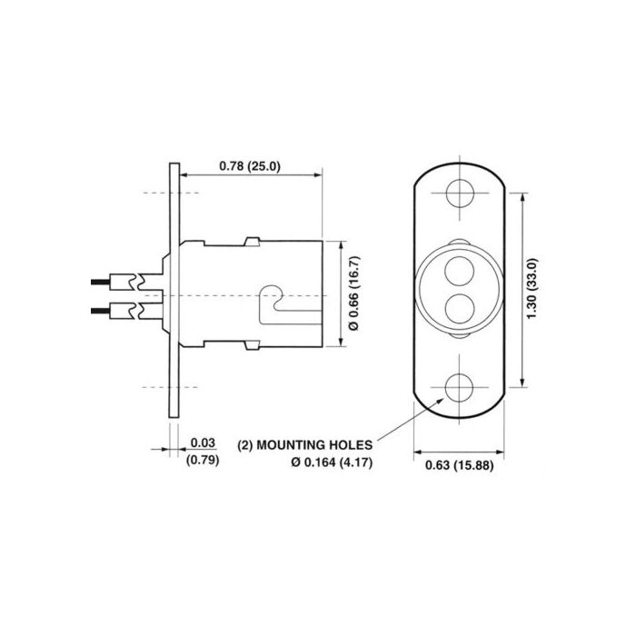 BA15d DC Bayonet Base - Flange Mount with 10" Lead Wires